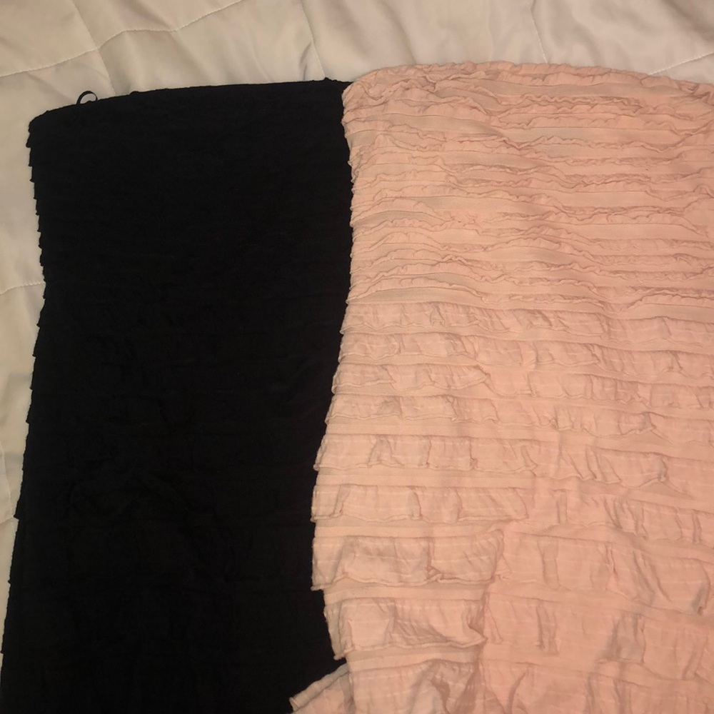Express Strapless Ruffled Dresses